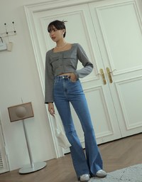 Elegant Square Neck Shirt Top