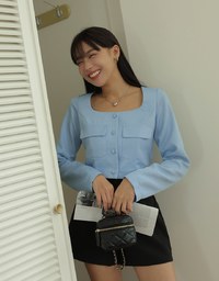 Elegant Square Neck Shirt Top