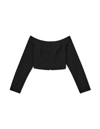 Off Shoulder Back Zipper Long Sleeve Top