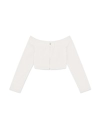 Off Shoulder Back Zipper Long Sleeve Top