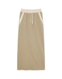Contrast Color Comfort Maxi Skirt