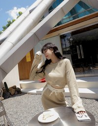 Contrast Color Comfort Maxi Skirt