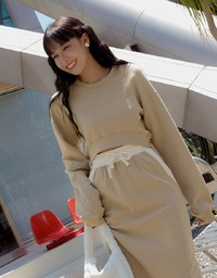 Contrast Color Comfort Maxi Skirt