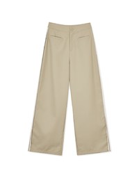 Double Line Slim Fit Suit Wide Pants