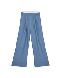 Double Layer Elasticated Pleated Wide Pants