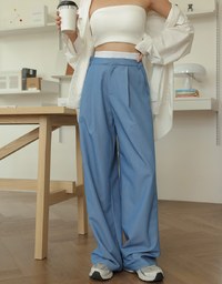 Double Layer Elasticated Pleated Wide Pants