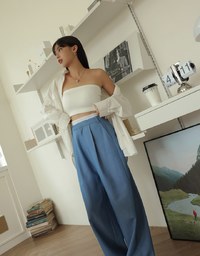 Double Layer Elasticated Pleated Wide Pants