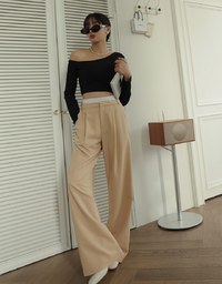 Double Layer Elasticated Pleated Wide Pants