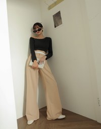 Double Layer Elasticated Pleated Wide Pants