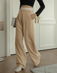 Double Layer Elasticated Pleated Wide Pants
