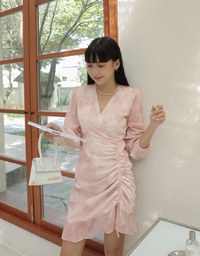 Chiffon Side Drawstring Fishtail Mini Dress