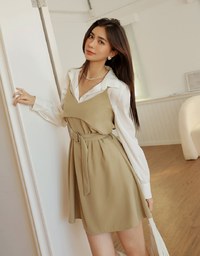 Irregular Mini Dress (With Belt)