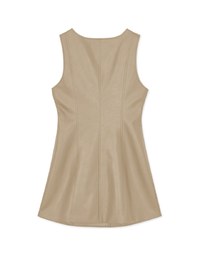 Buttoned Vest Mini Faux Leather Dress