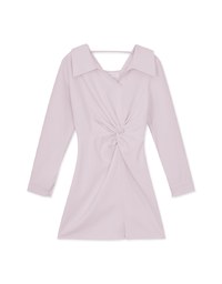 Elegant Open Collar Twisted Mini Dress