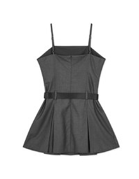 【MEIGO's Design】Thin Strap Pleated Mini Dress (With Belt)