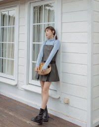 【MEIGO's Design】Thin Strap Pleated Mini Dress (With Belt)