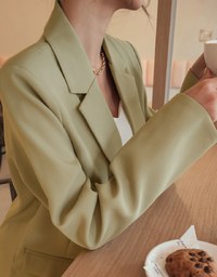 Chic Lapel Double-Button Blazer (With Shoulder Pads)