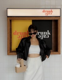 Edgy Chic Faux Leather Zipper Blazer Jacket