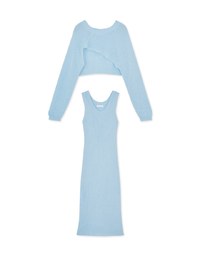 Two Piece Knit Bodycon Maxi Dress
