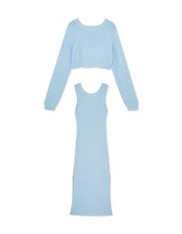 Two Piece Knit Bodycon Maxi Dress