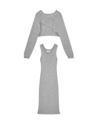 Two Piece Knit Bodycon Maxi Dress