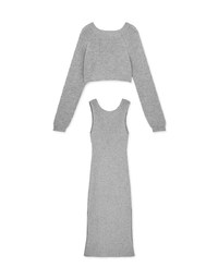Two Piece Knit Bodycon Maxi Dress