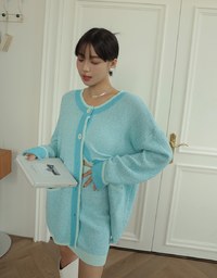 Fluffy Knit Skirt Set