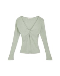 V Neck Twisted Cashmere Knit Top