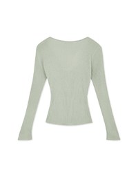 V Neck Twisted Cashmere Knit Top