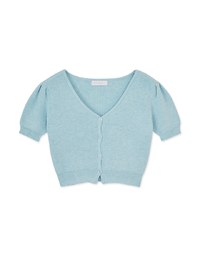 Sweet Puffy Sleeves Knit Top