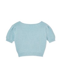Sweet Puffy Sleeves Knit Top