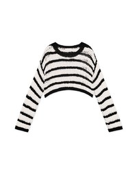 Two Tone Cropped Knit Top