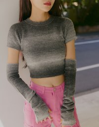【SHIUAN'S DESIGN】Unicorn Gradient Knit Oversleeve Top