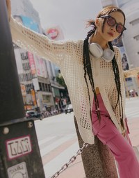 【SHIUAN'S DESIGN】2way Holey Loose Knit Top