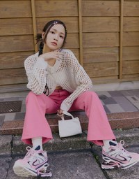【SHIUAN'S DESIGN】2way Holey Loose Knit Top
