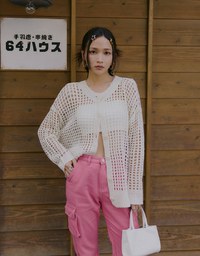 【SHIUAN'S DESIGN】2way Holey Loose Knit Top