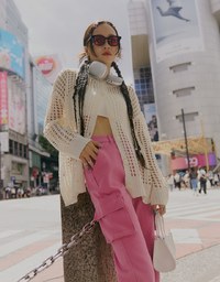 【SHIUAN'S DESIGN】2way Holey Loose Knit Top