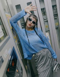 【SHIUAN'S DESIGN】2way Holey Loose Knit Top