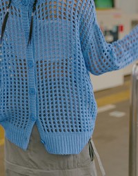 【SHIUAN'S DESIGN】2way Holey Loose Knit Top