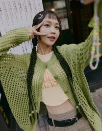 【SHIUAN'S DESIGN】2way Holey Loose Knit Top