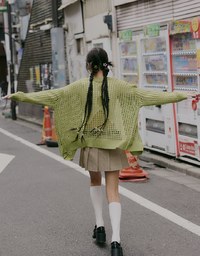 【SHIUAN'S DESIGN】2way Holey Loose Knit Top