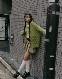 【SHIUAN'S DESIGN】2way Holey Loose Knit Top