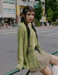 【SHIUAN'S DESIGN】2way Holey Loose Knit Top