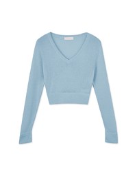 V Neck Knit Long Sleeve Top