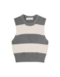 Thick Striped Fleece Knit Tank Top