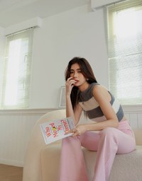 Thick Striped Fleece Knit Tank Top
