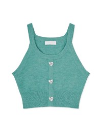 Love Shape Button Knit Cami Top