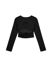 Plain Hollow Round Neck Top (with padding)