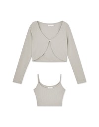 Two Piece Silver Button Knit Top