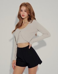 Two Piece Silver Button Knit Top